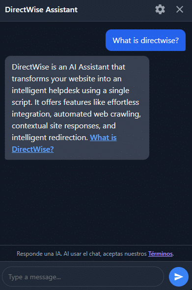 Chat widget screenshot